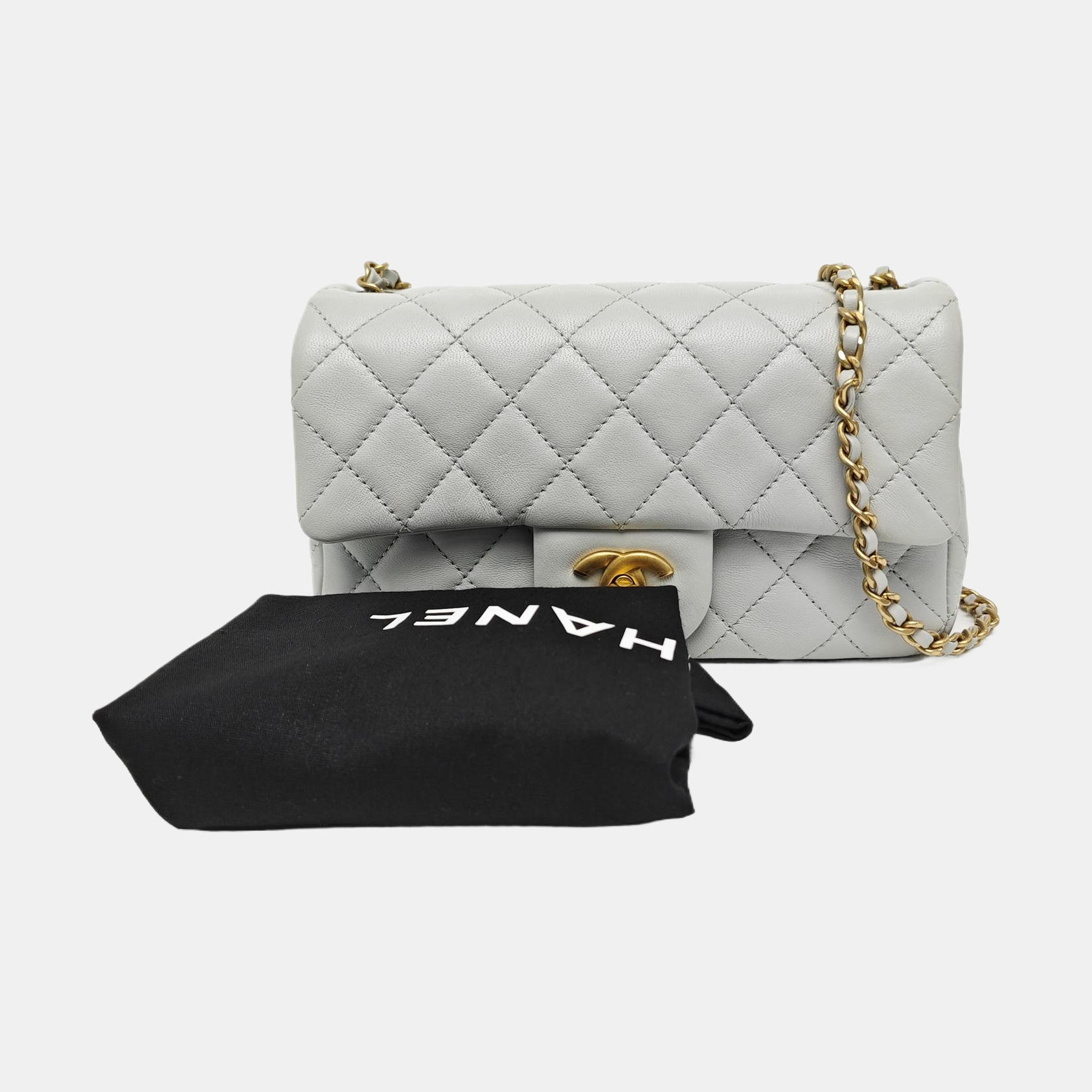 CLASSIC FLAP Mini Quilted Lambskin Gray