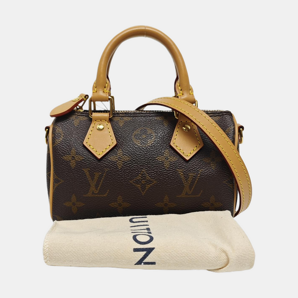 SPEEDY Nano Monogram Coated Canvas Brown