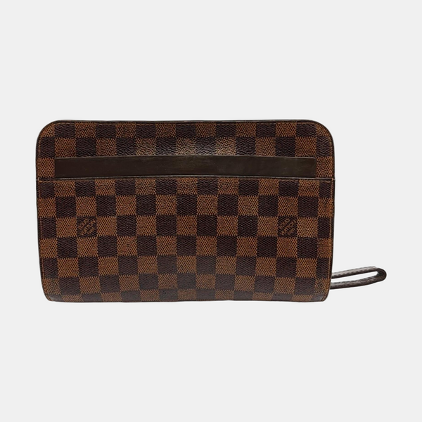 SAINT LOUIS Damier Ebene Coated Canvas Brown