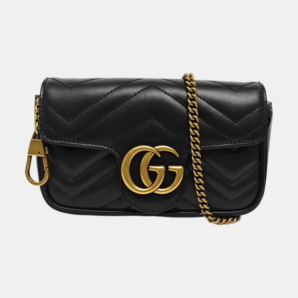 GG Marmont Mini Quilted Calfskin Black