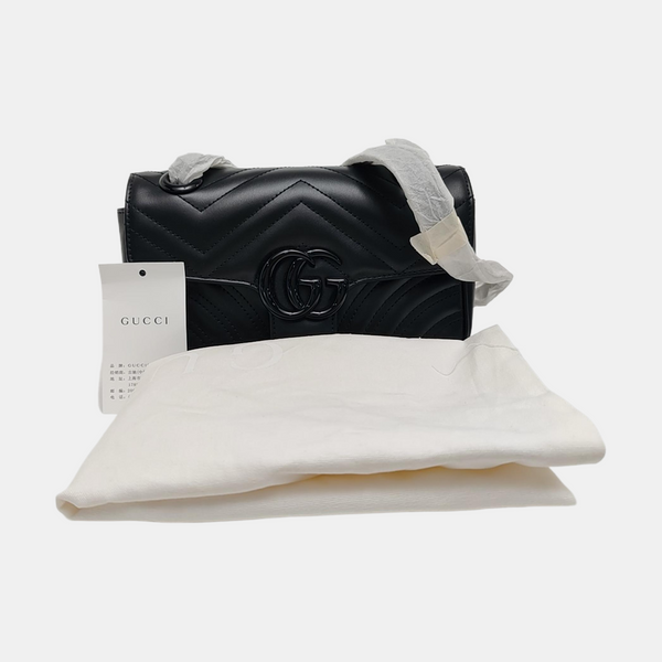 GG Marmont Small Quilted Calfskin Black
