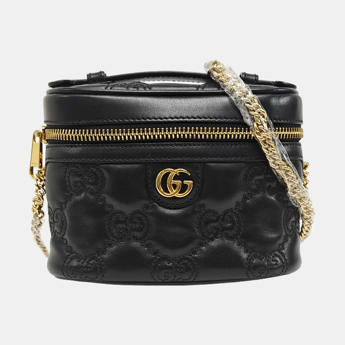 Monogram Calfskin Shoulder Bag Black