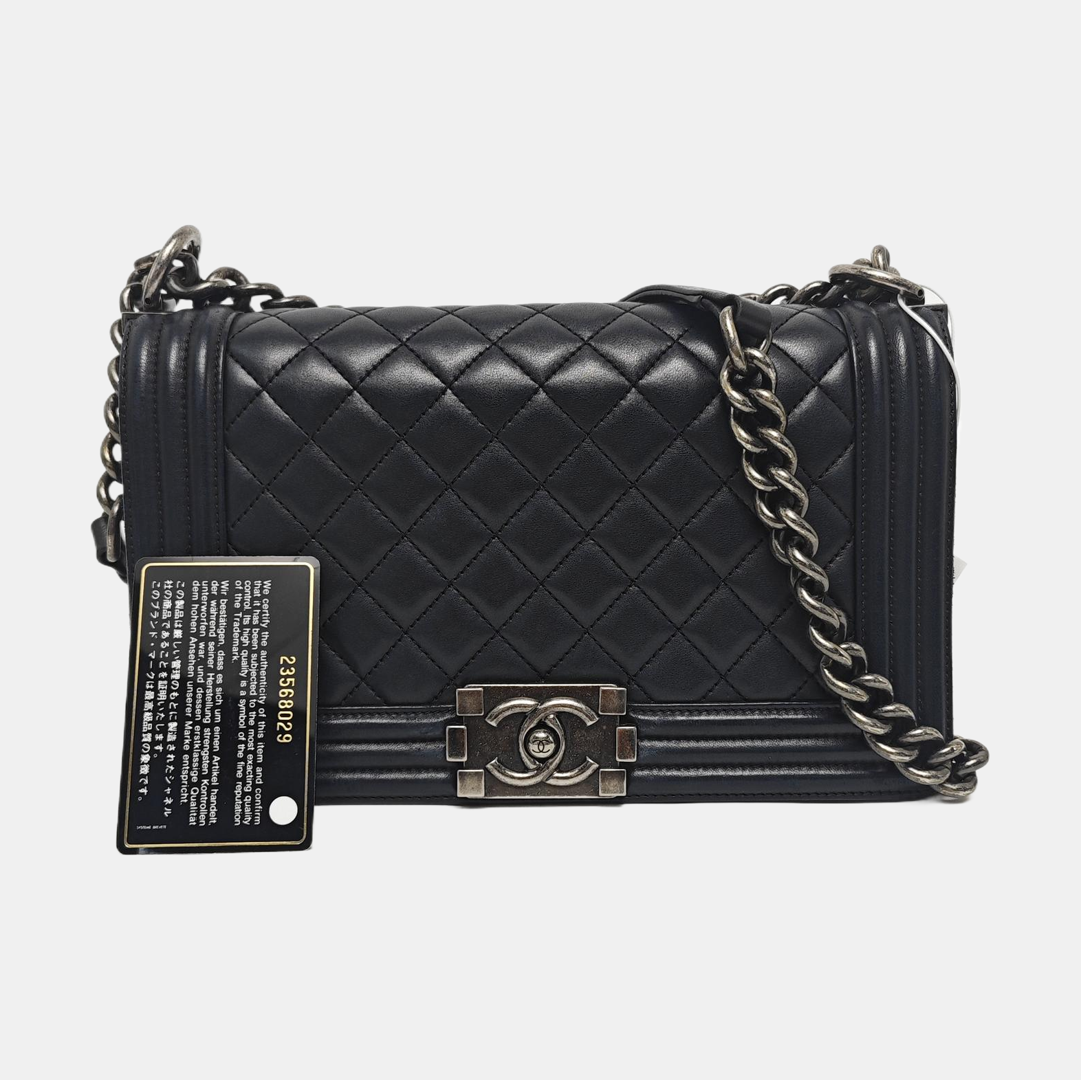 BOY CHANEL Medium Quilted Lambskin Black