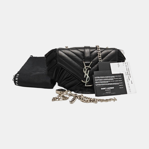 Quilted Calfskin Shoulder Bag Black