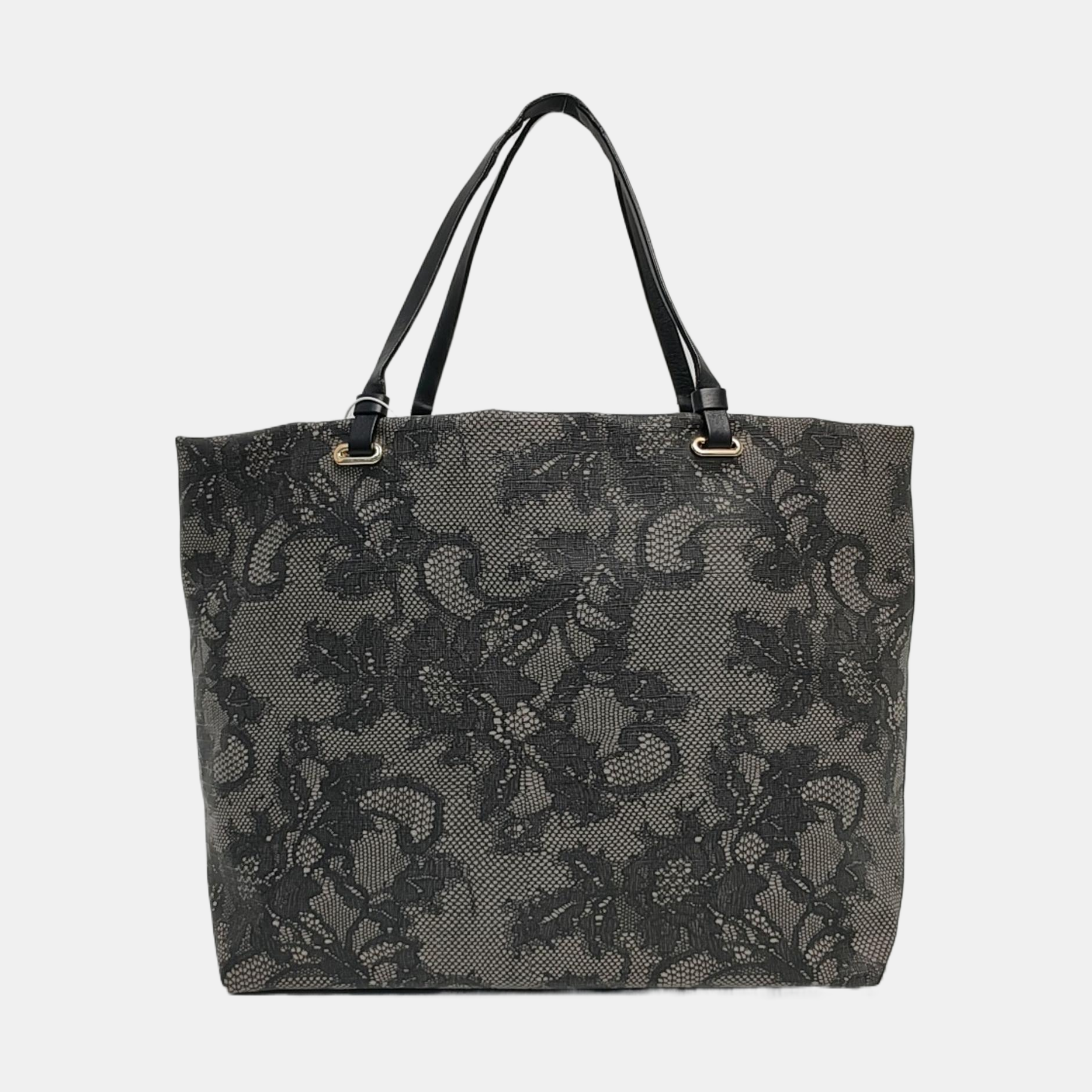 Coated Canvas Tote Bag Black