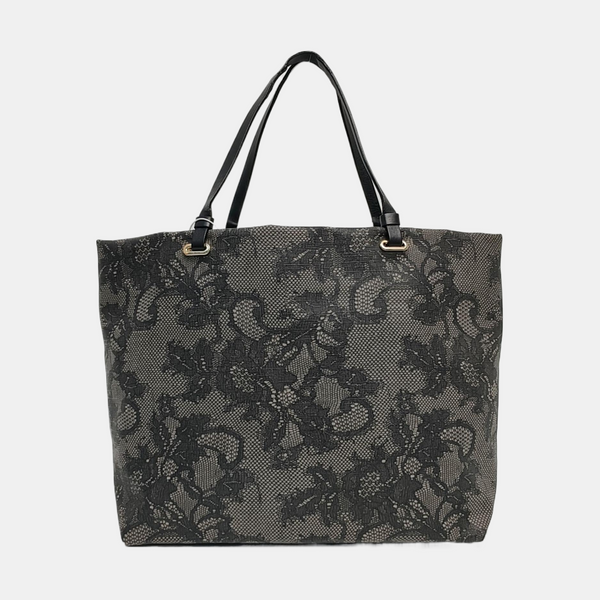 Coated Canvas Tote Bag Black