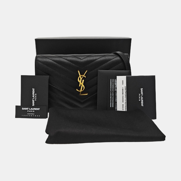 MONOGRAM Chevron Calfskin Black