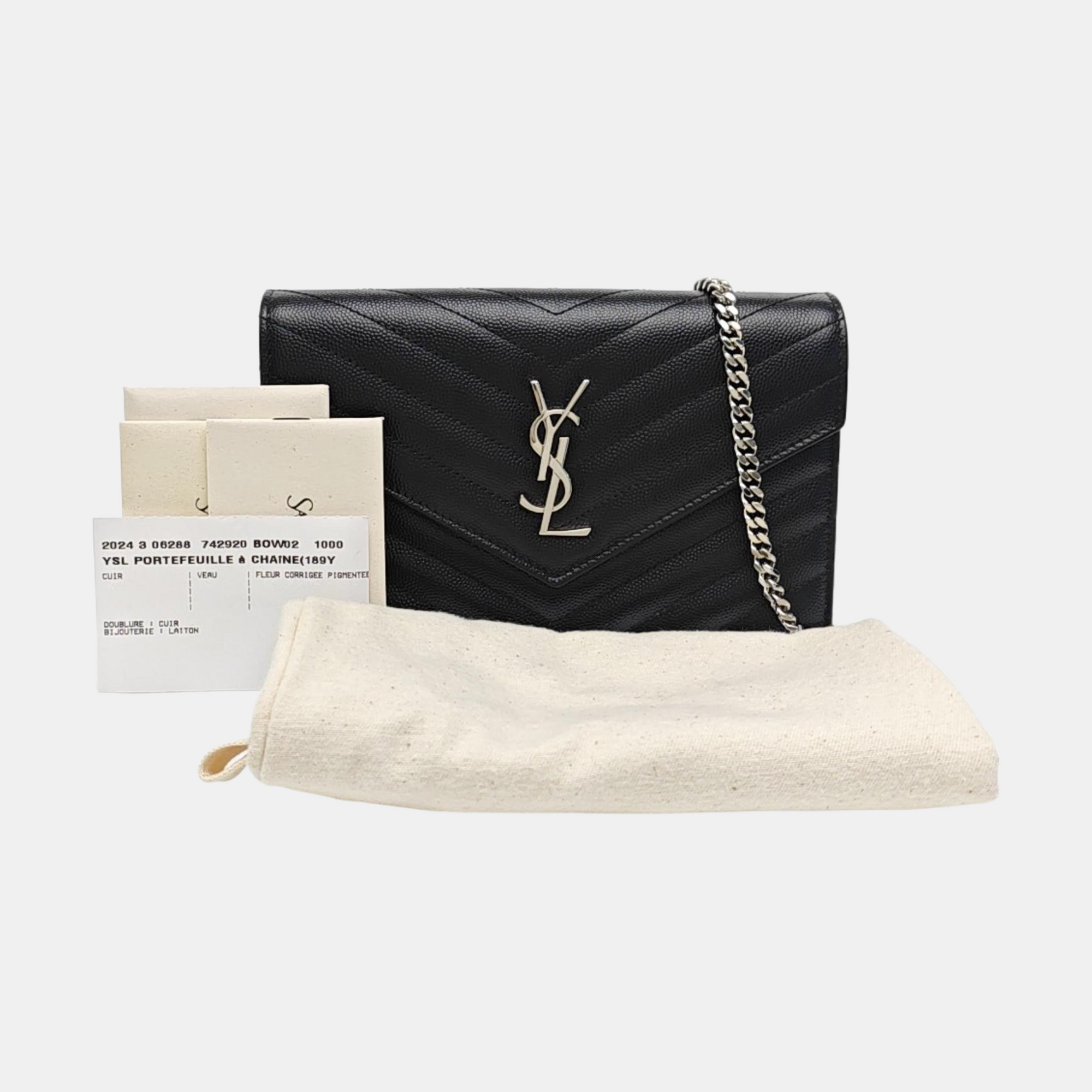 MONOGRAM Chevron Calfskin Black