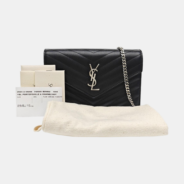 MONOGRAM Chevron Calfskin Black