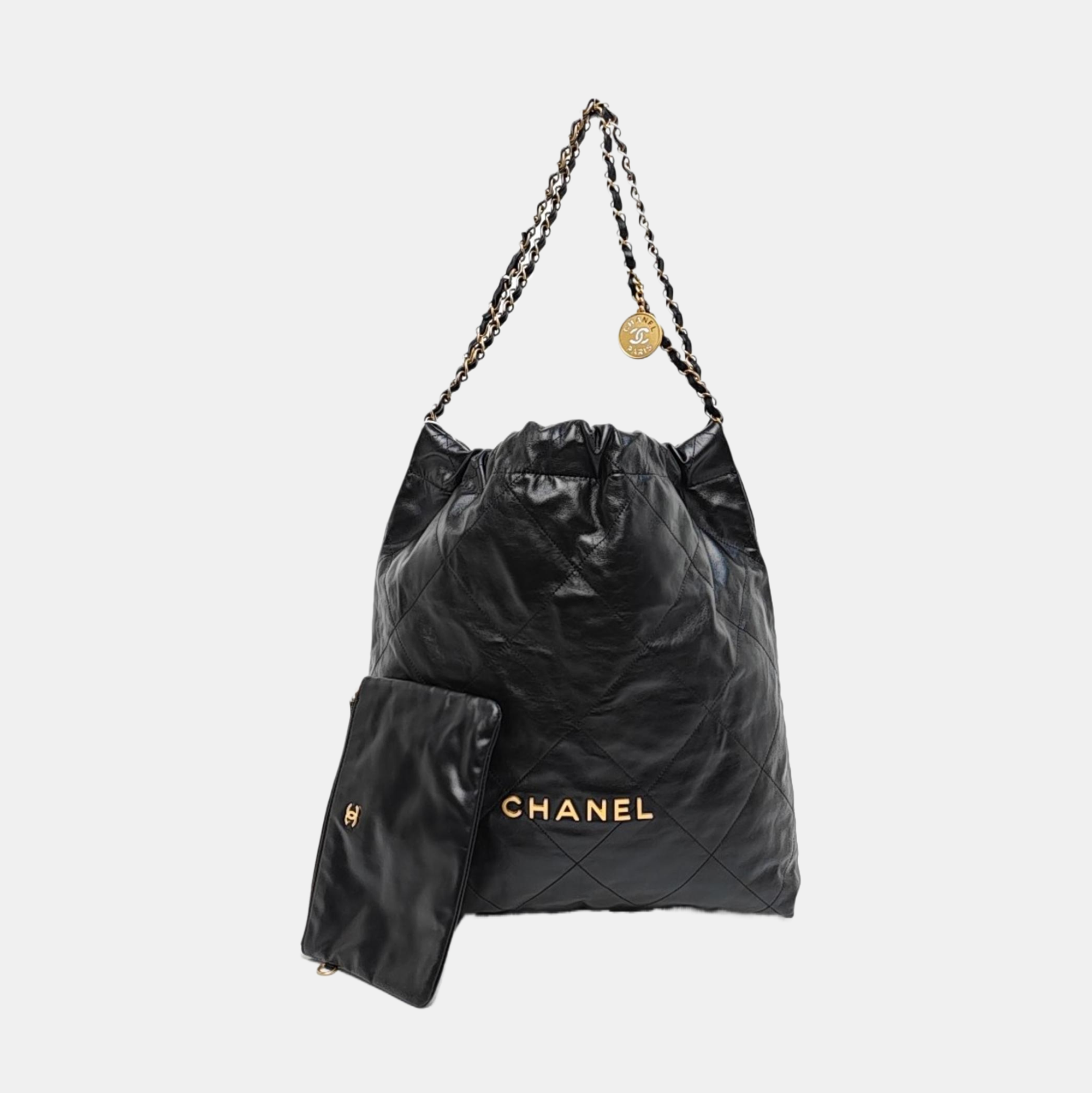 CHANEL 22 Medium Quilted Calfskin Black