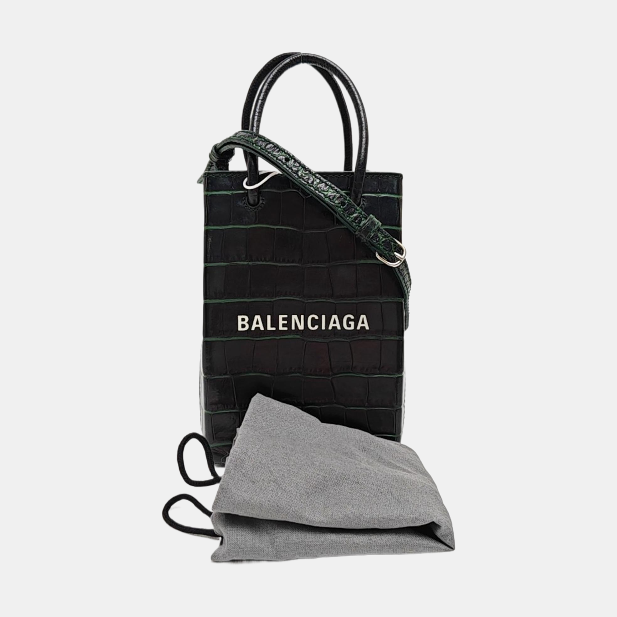 Shopping Bag Calfskin Green