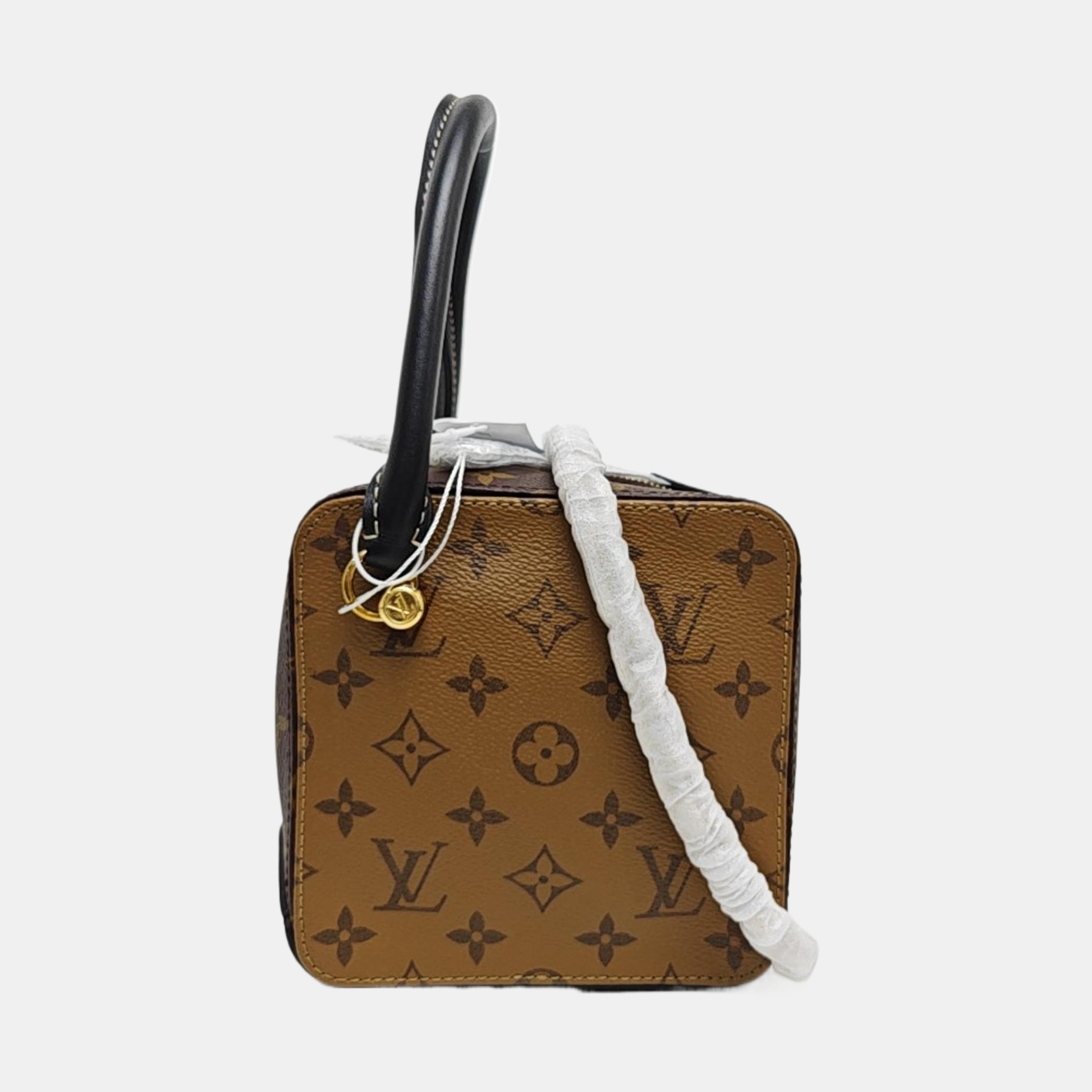 SQUARE Monogram Coated Canvas Brown