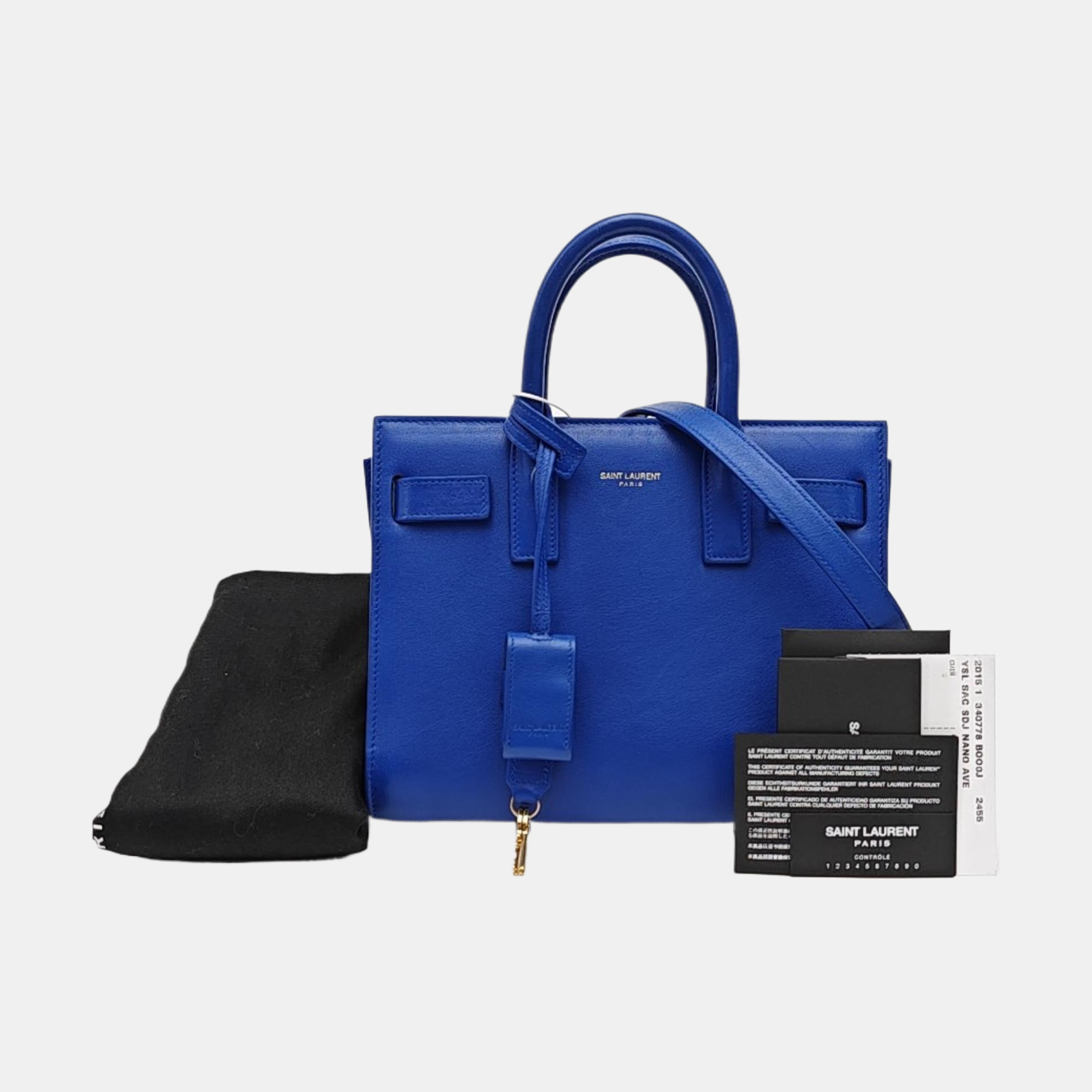 SAC DE JOUR Nano Calfskin Blue