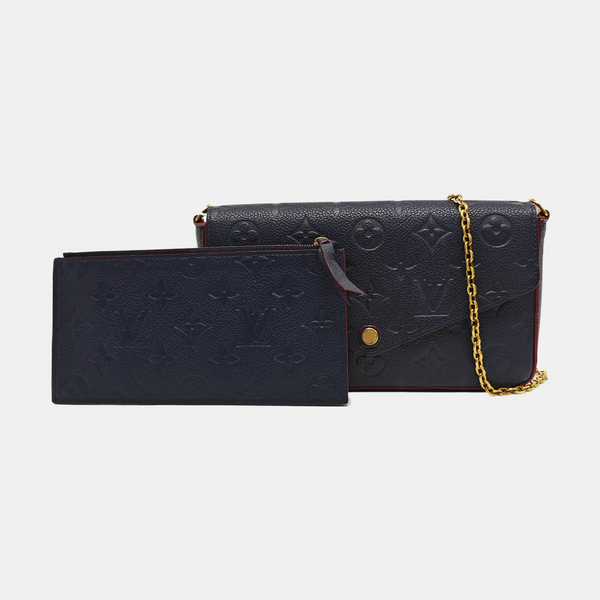 Authenticated pre-owned  FÉLICIE Monogram Calfskin Blue - Shoulder Bag at Looply