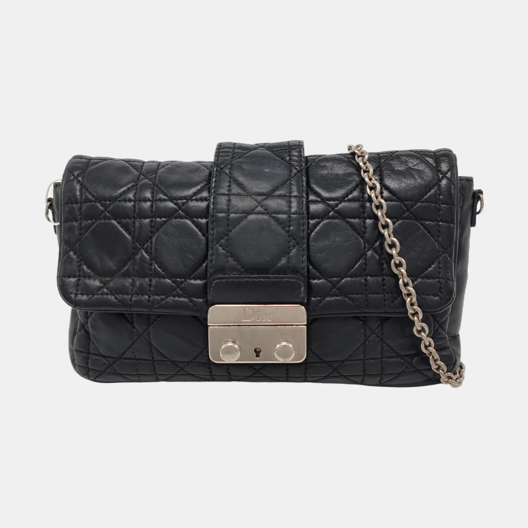 Authenticated pre-owned  Miss Dior Cannage Calfskin Black - Shoulder Bag at Looply