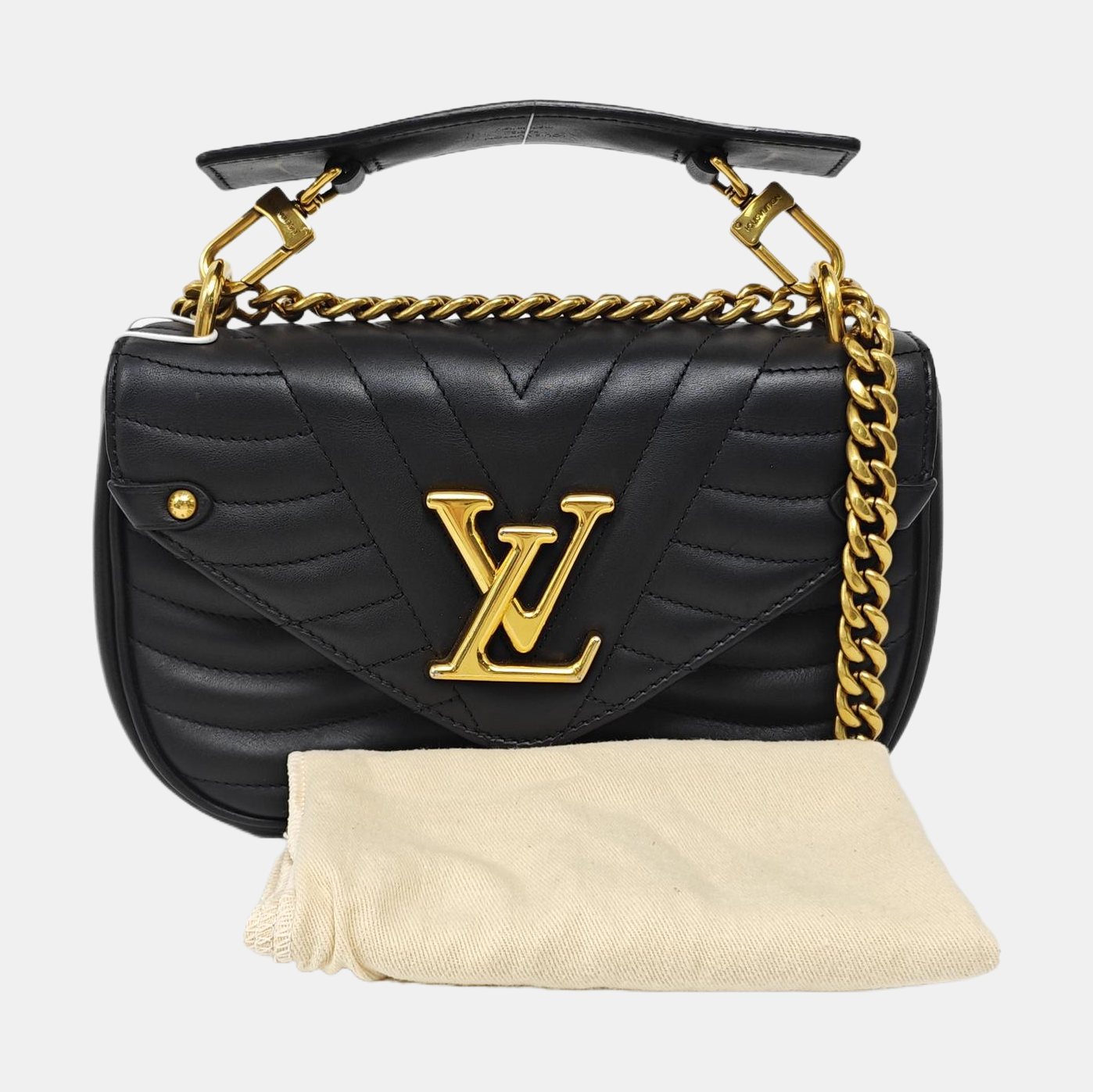 NEW WAVE PM Quilted Calfskin Black
