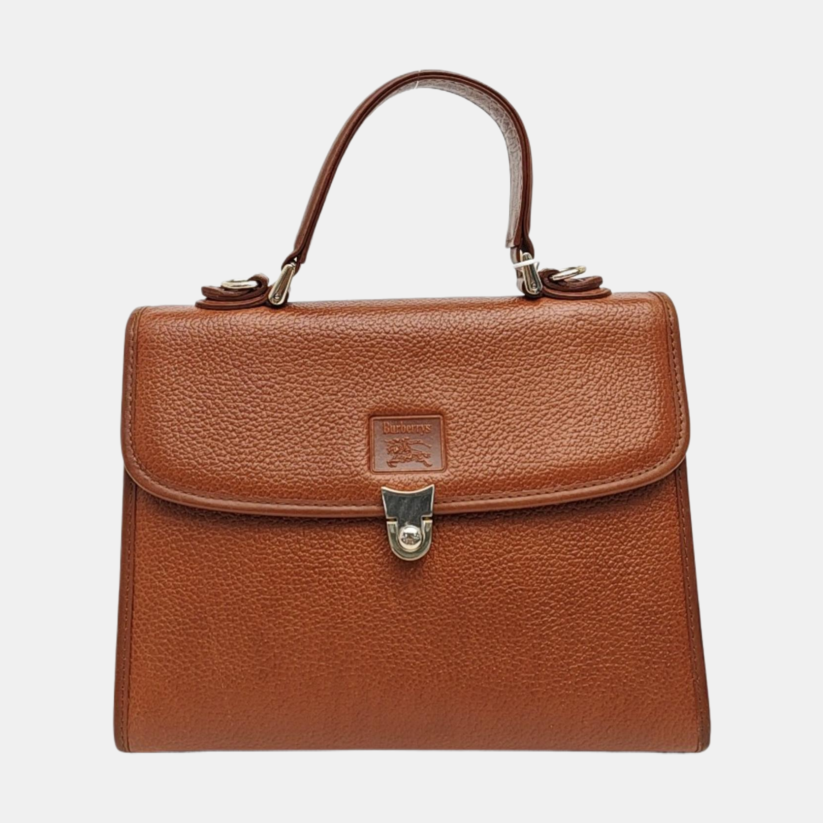 Calfskin Top Handle Bag Brown