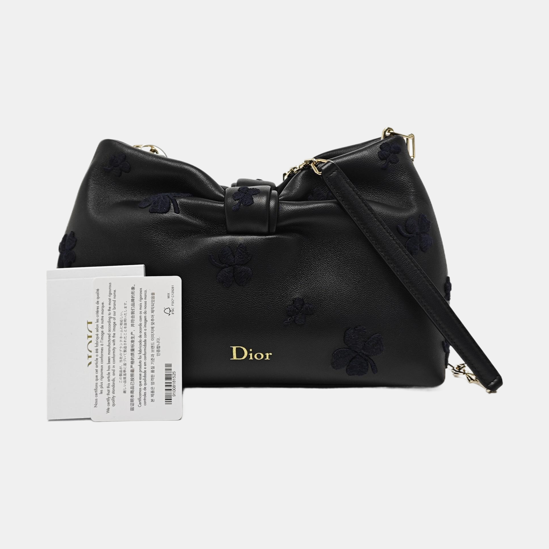 Dior Bow Small Lambskin Black
