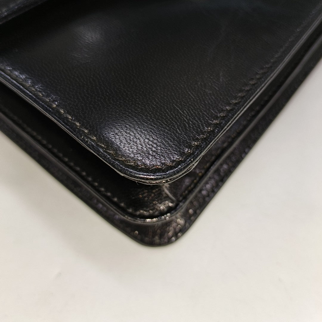 Leather Shoulder Bag Black