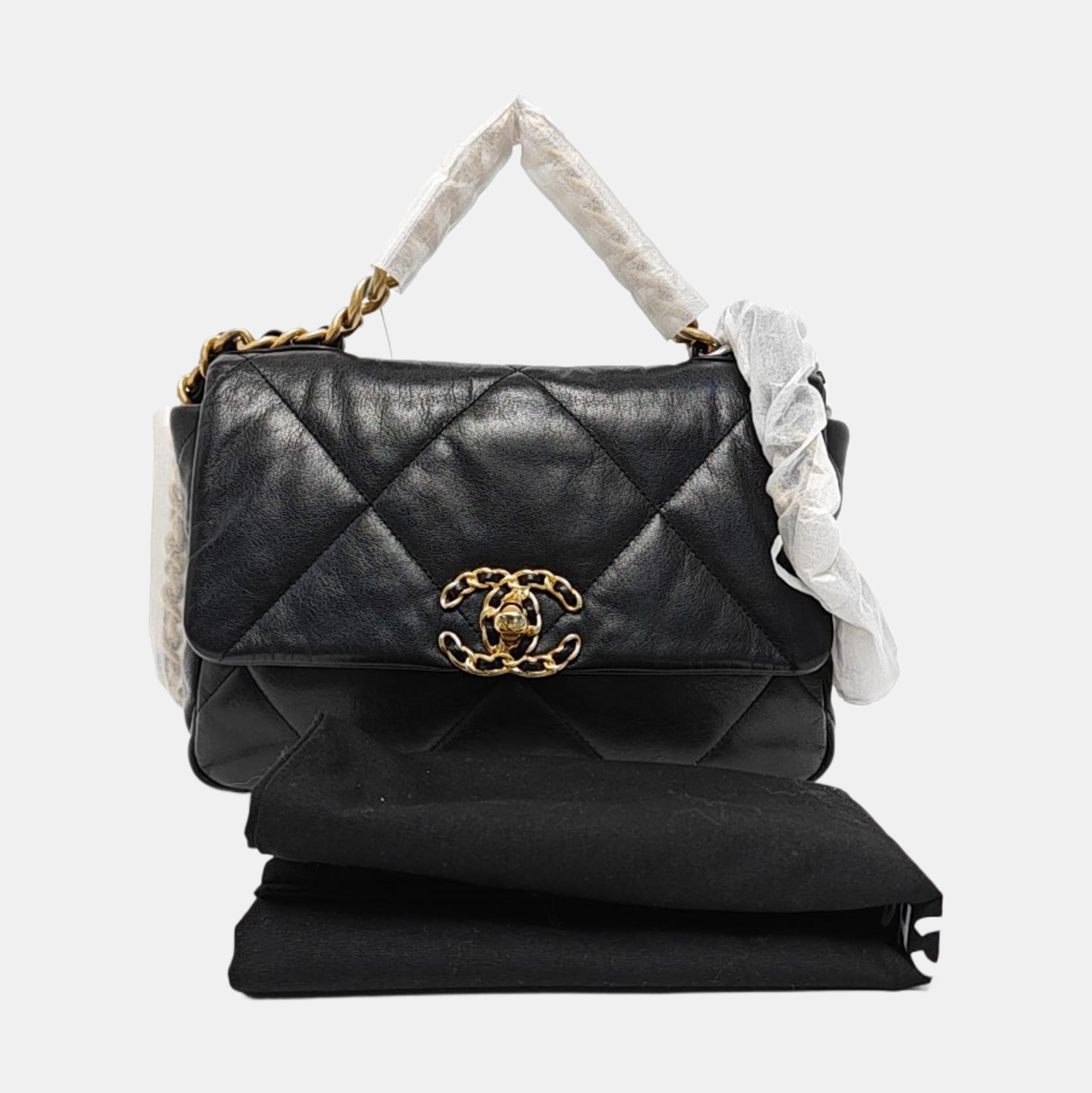 CHANEL 19 Small Quilted Lambskin Black