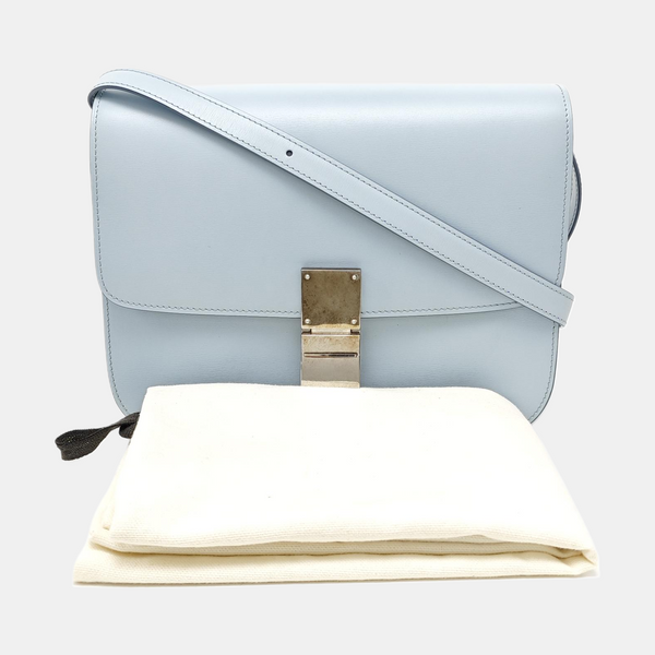 CLASSIC BOX Medium Calfskin Blue