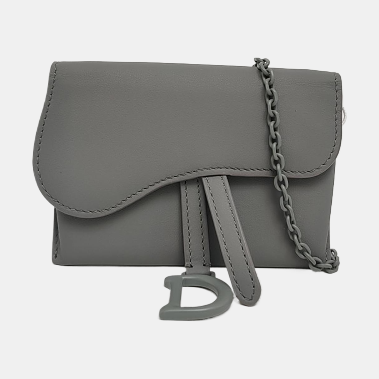 Authenticated pre-owned  Saddle Calfskin Grey - Shoulder Bag at Looply