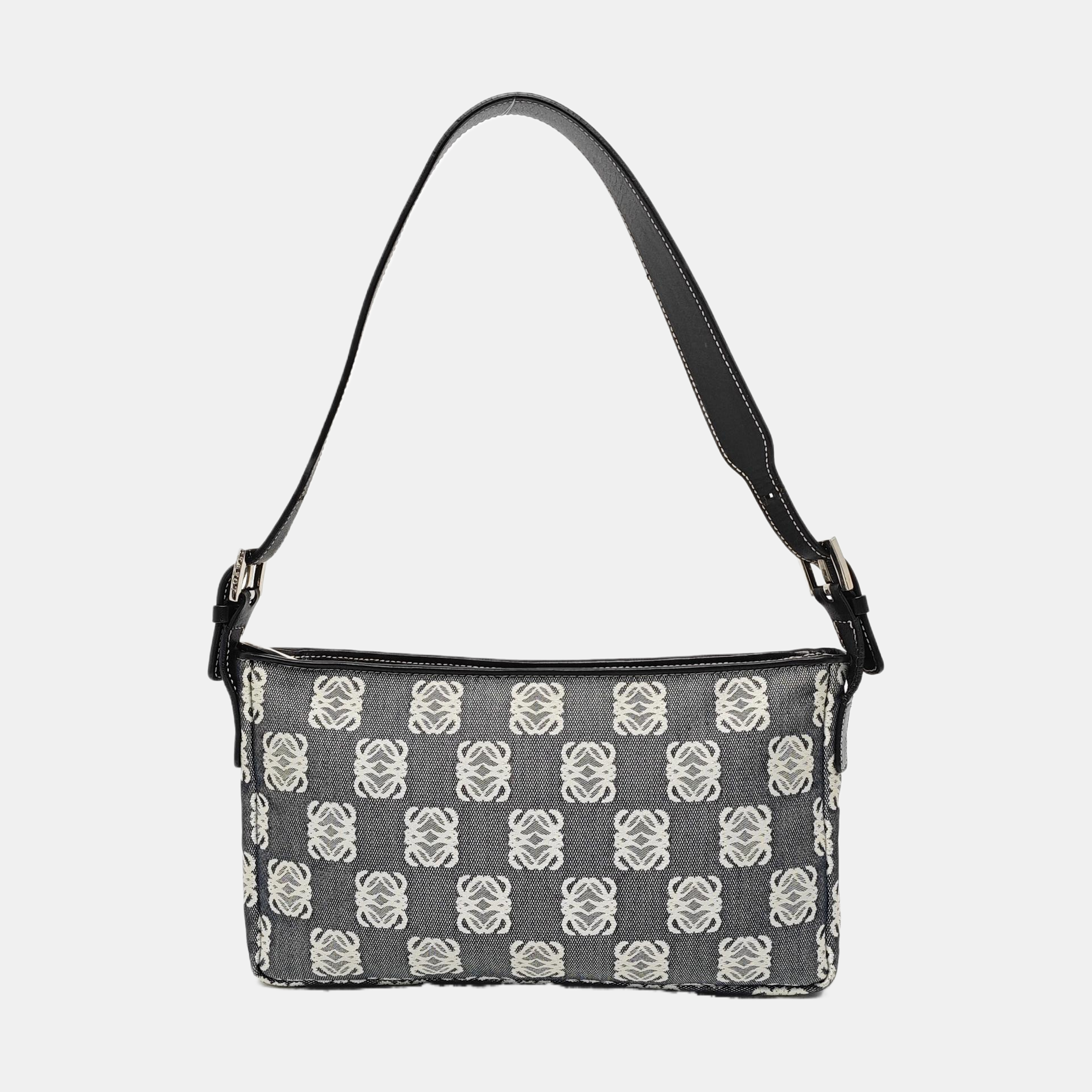 Monogram Canvas Shoulder Bag Gray