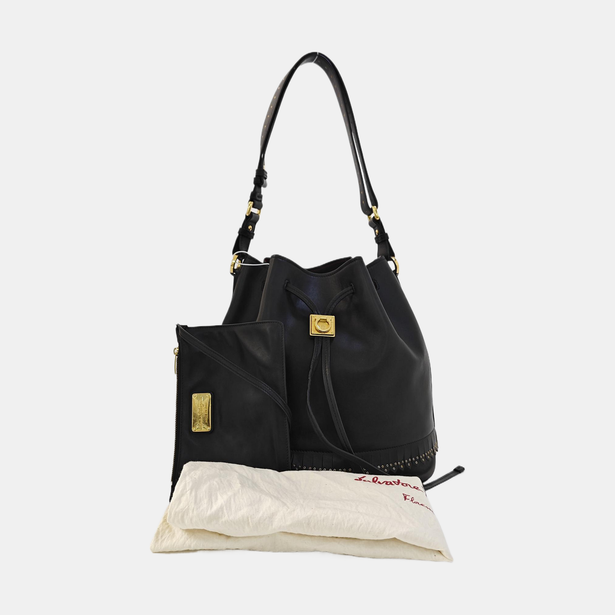 Calfskin Bucket Bag Black