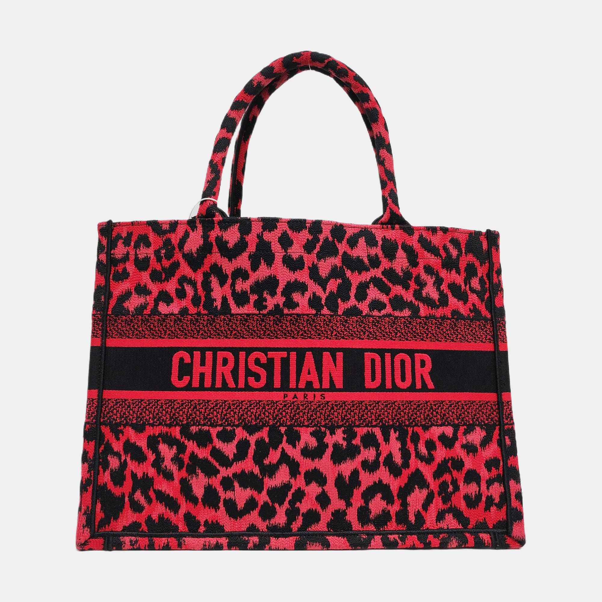 Authenticated pre-owned  Book Tote Medium Fabric Red - Tote Bag at Looply