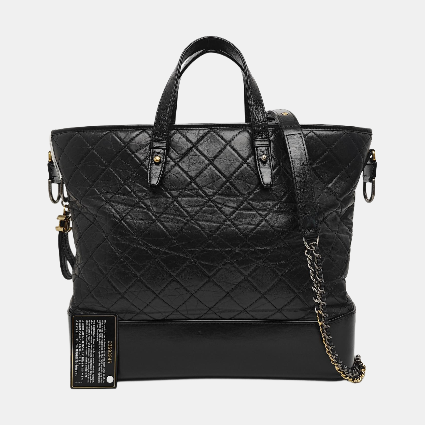 GABRIELLE Large Quilted Vintage Calf Black