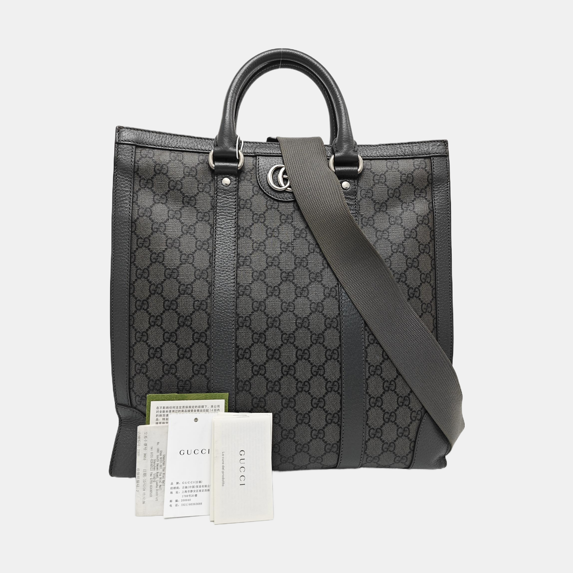 GG Multicolor Monogram Coated Canvas Gray