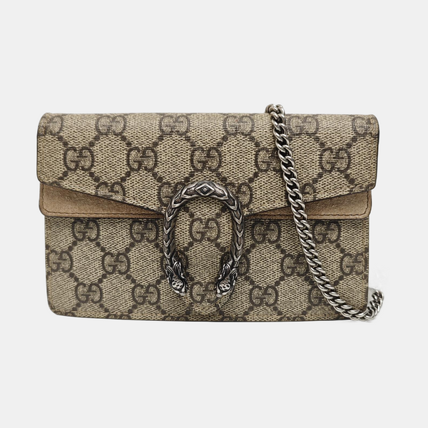 Dionysus Super Mini Monogram Coated Canvas Beige
