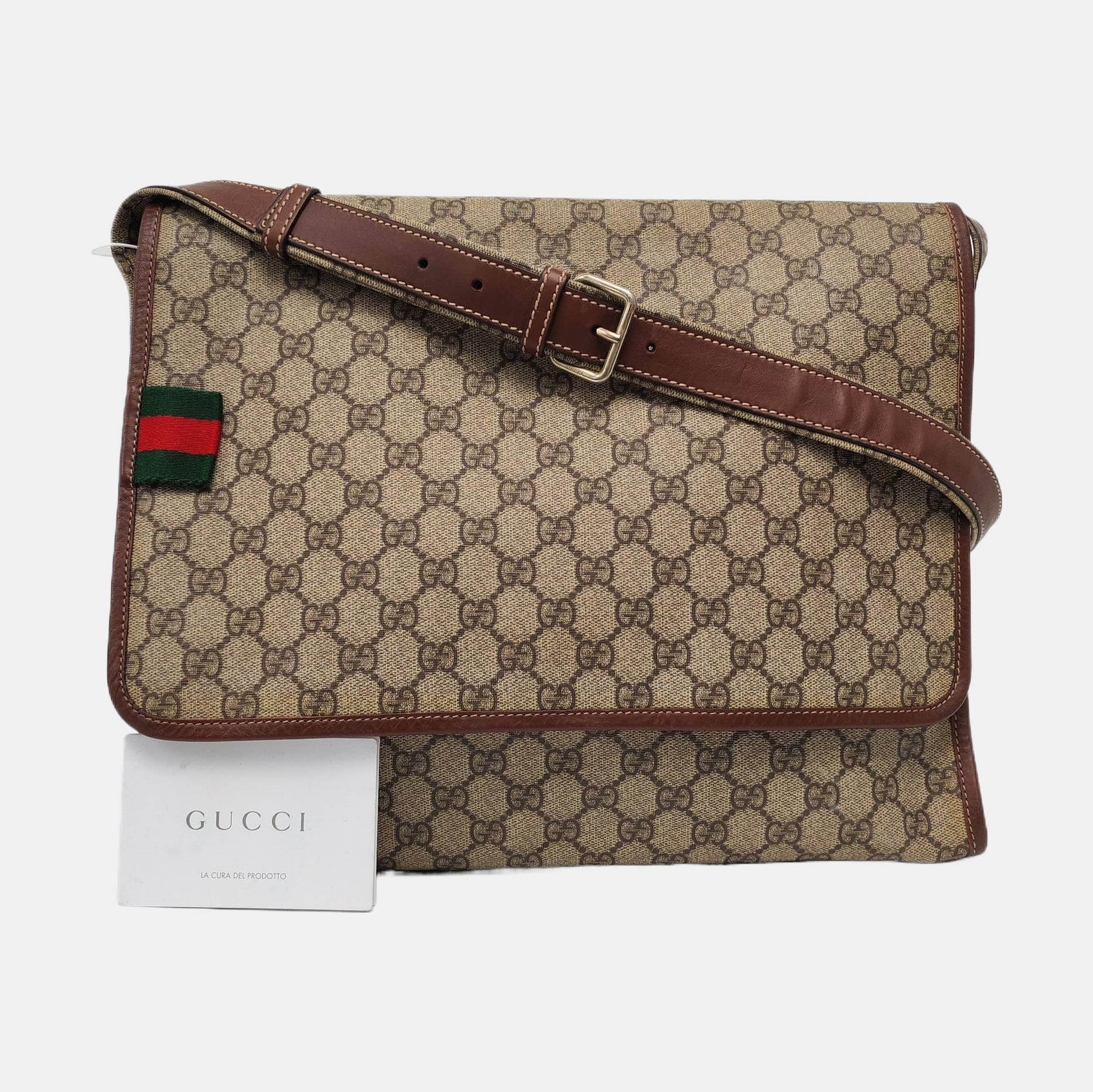 GG Messenger Monogram Coated Canvas Beige