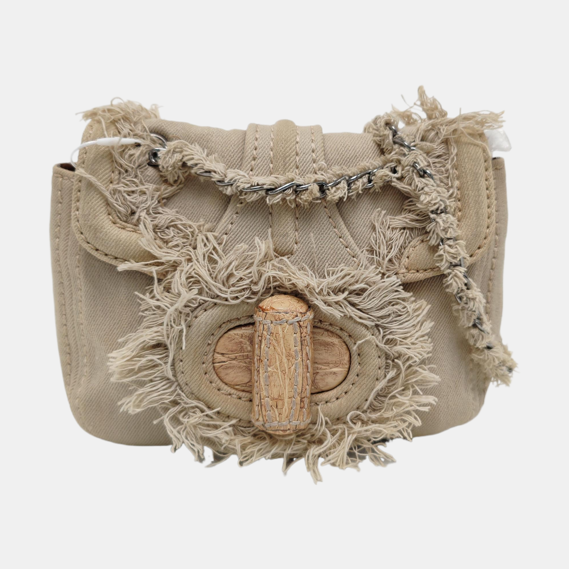 Denim Shoulder Bag Beige
