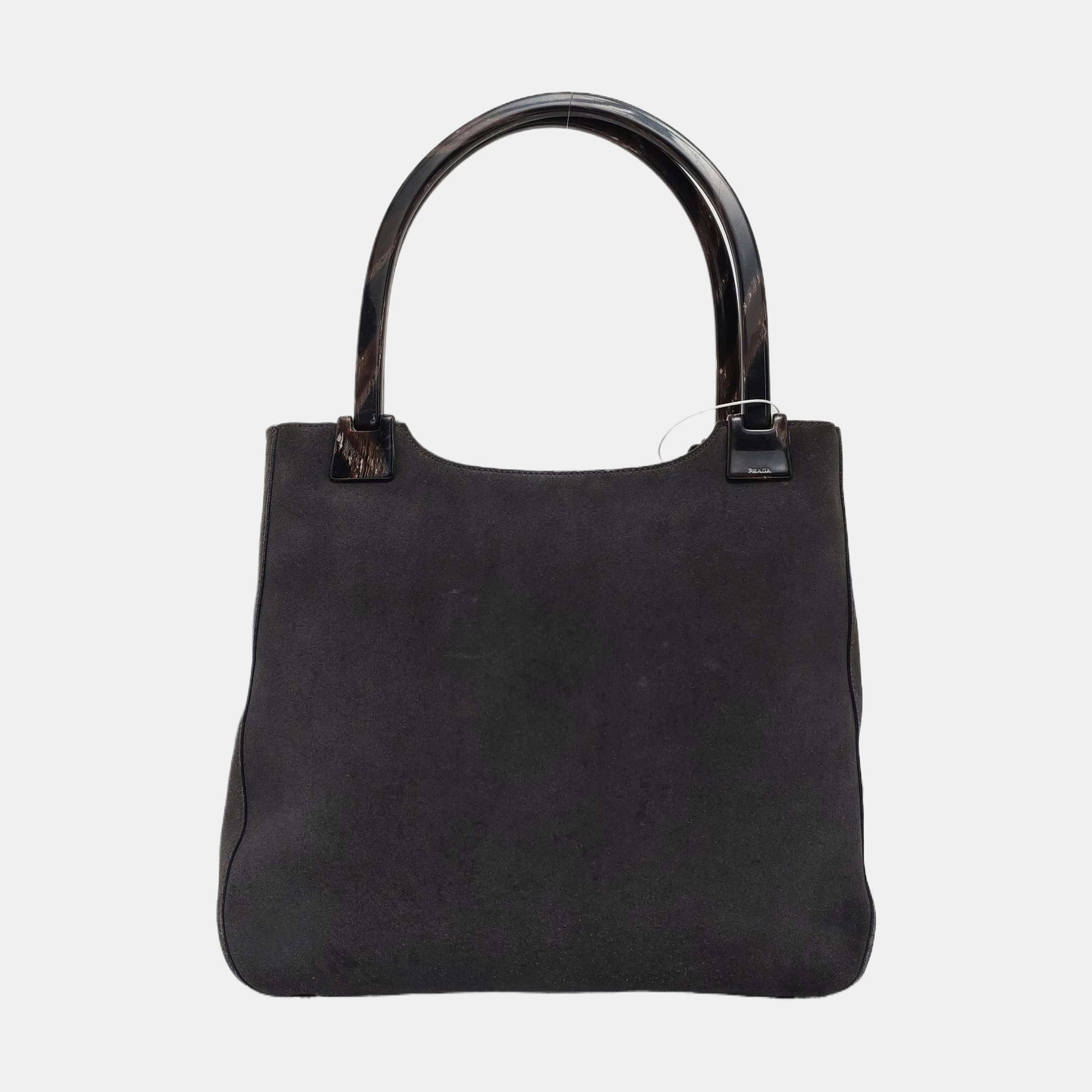 Suede Top Handle Bag Gray