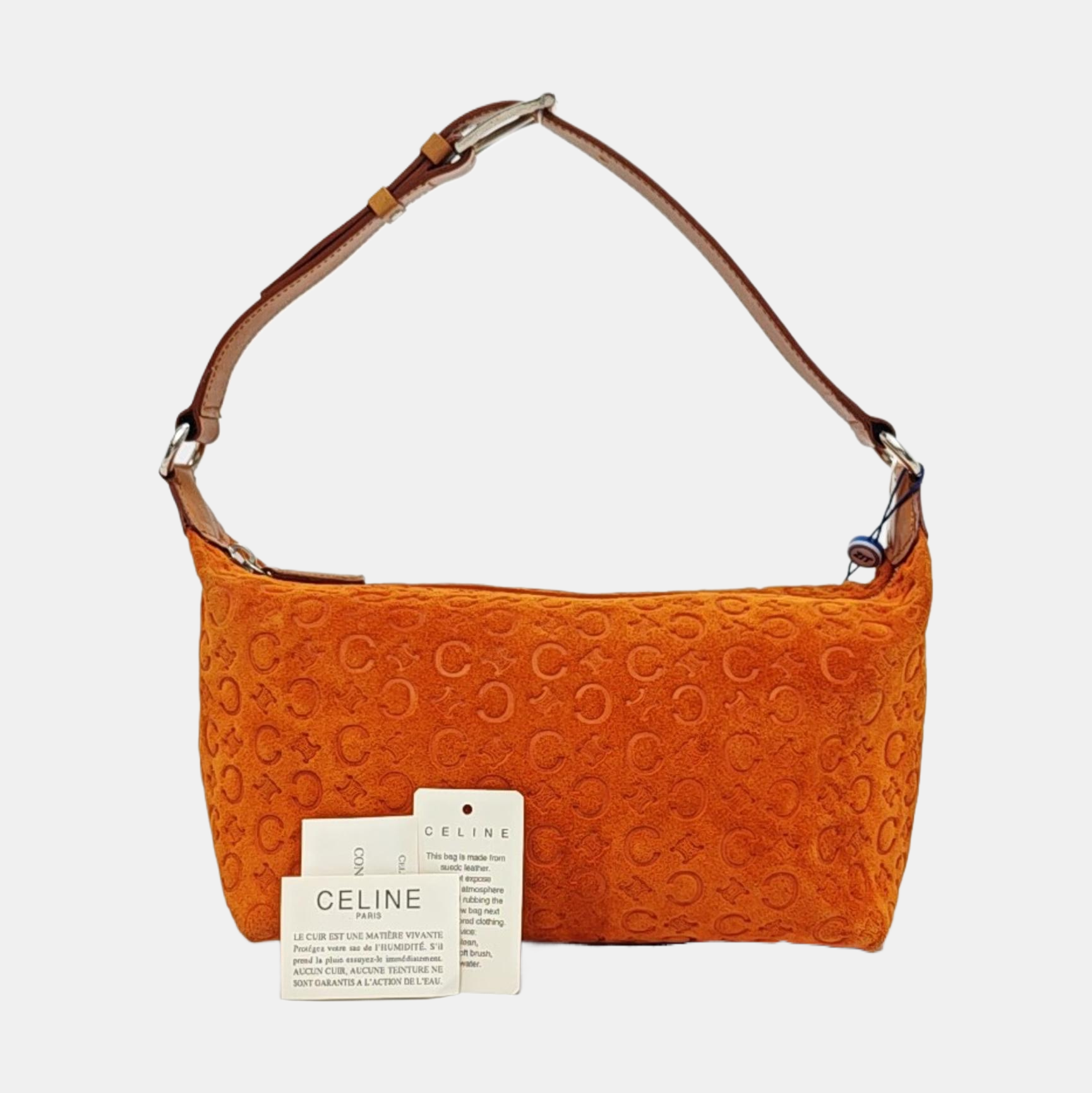 Suede Top Handle Bag Orange