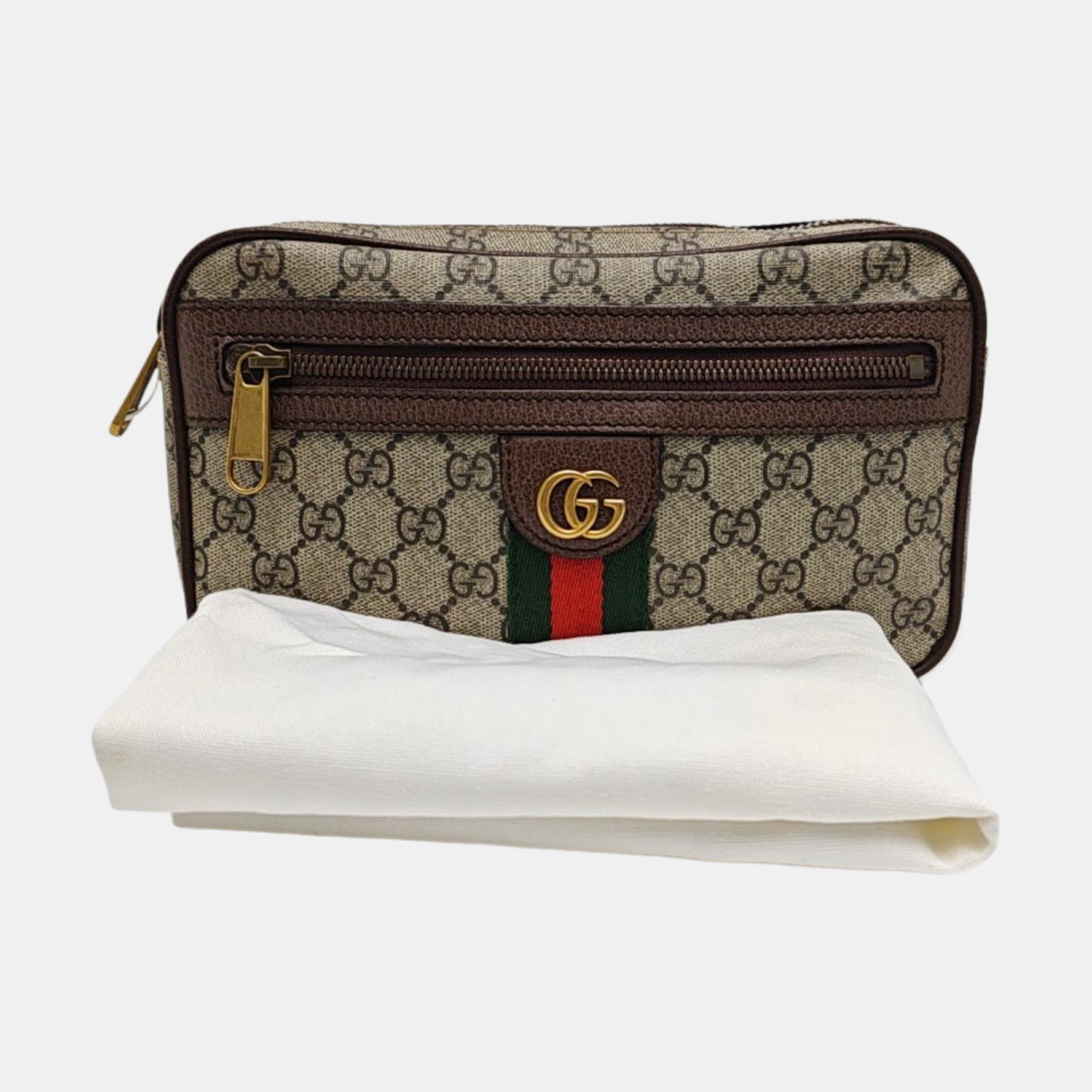 Ophidia Small Monogram Coated Canvas Beige
