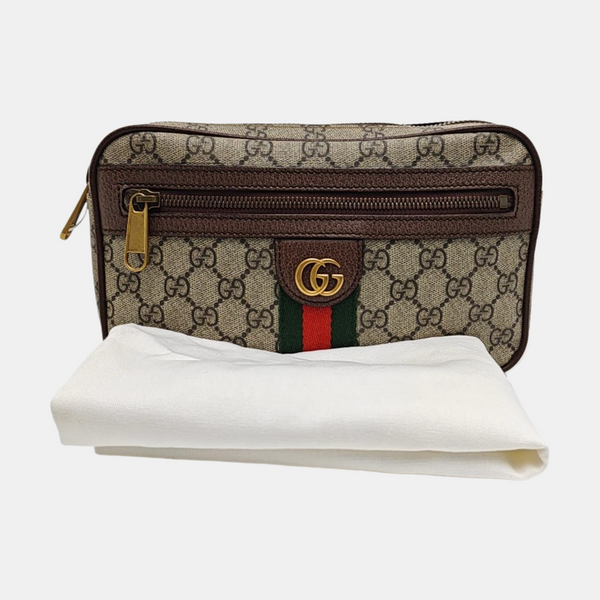 Ophidia Small Monogram Coated Canvas Beige