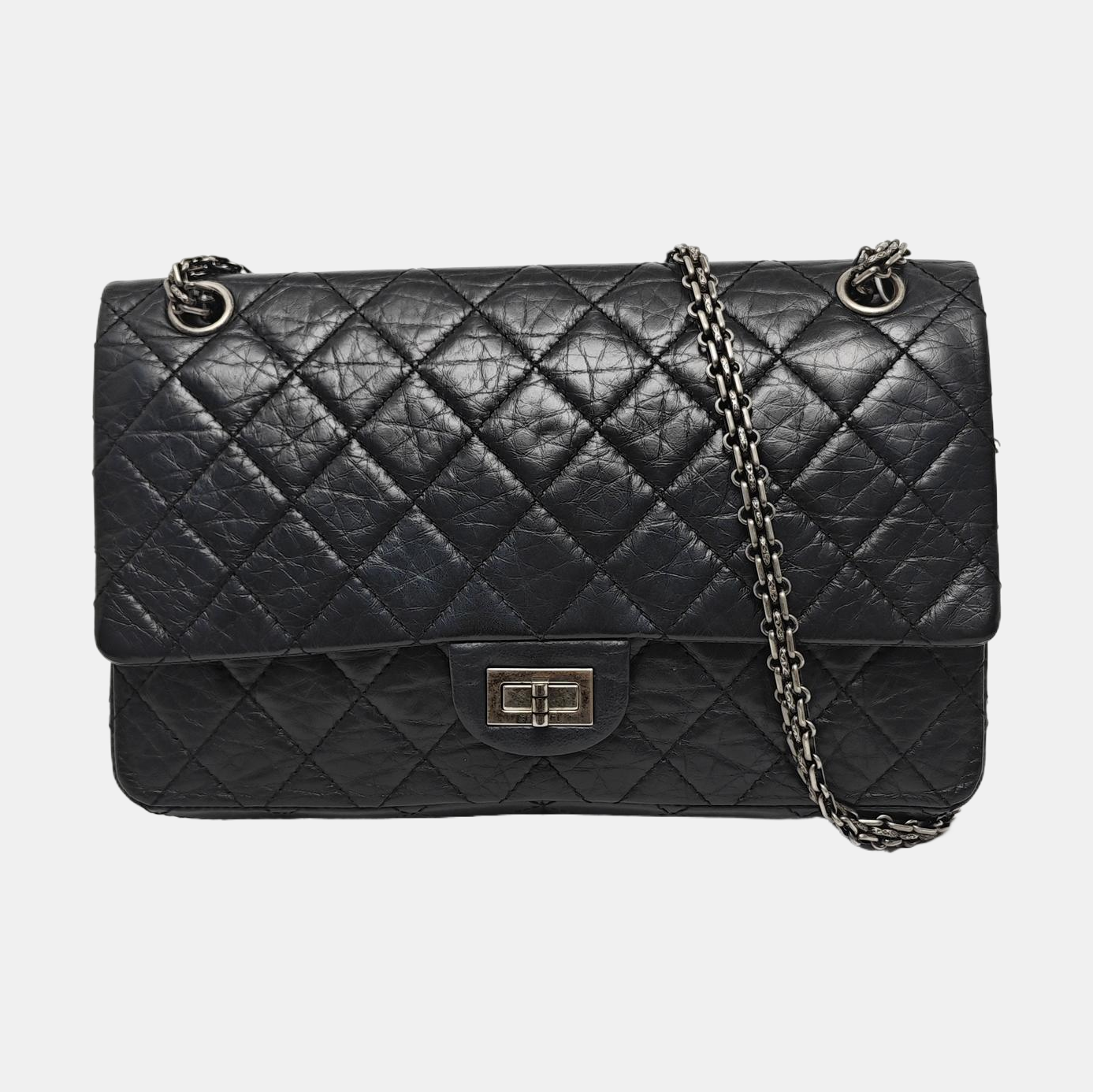 2.55 227 (jumbo) Quilted Vintage Calf Black