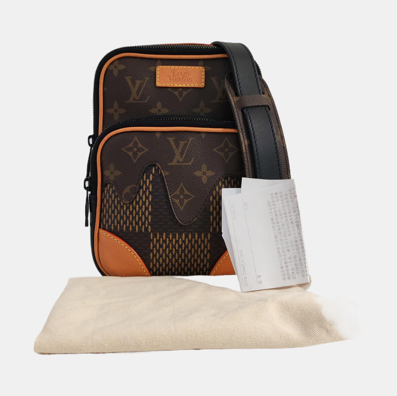 AMAZON Damier Ebene Coated Canvas Brown