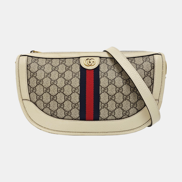 Ophidia Medium Monogram Coated Canvas Beige
