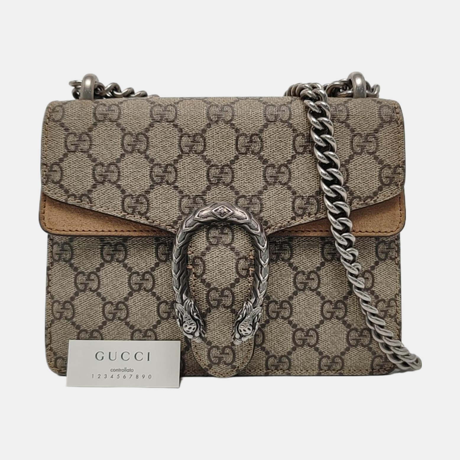 Dionysus Mini Monogram Coated Canvas Beige
