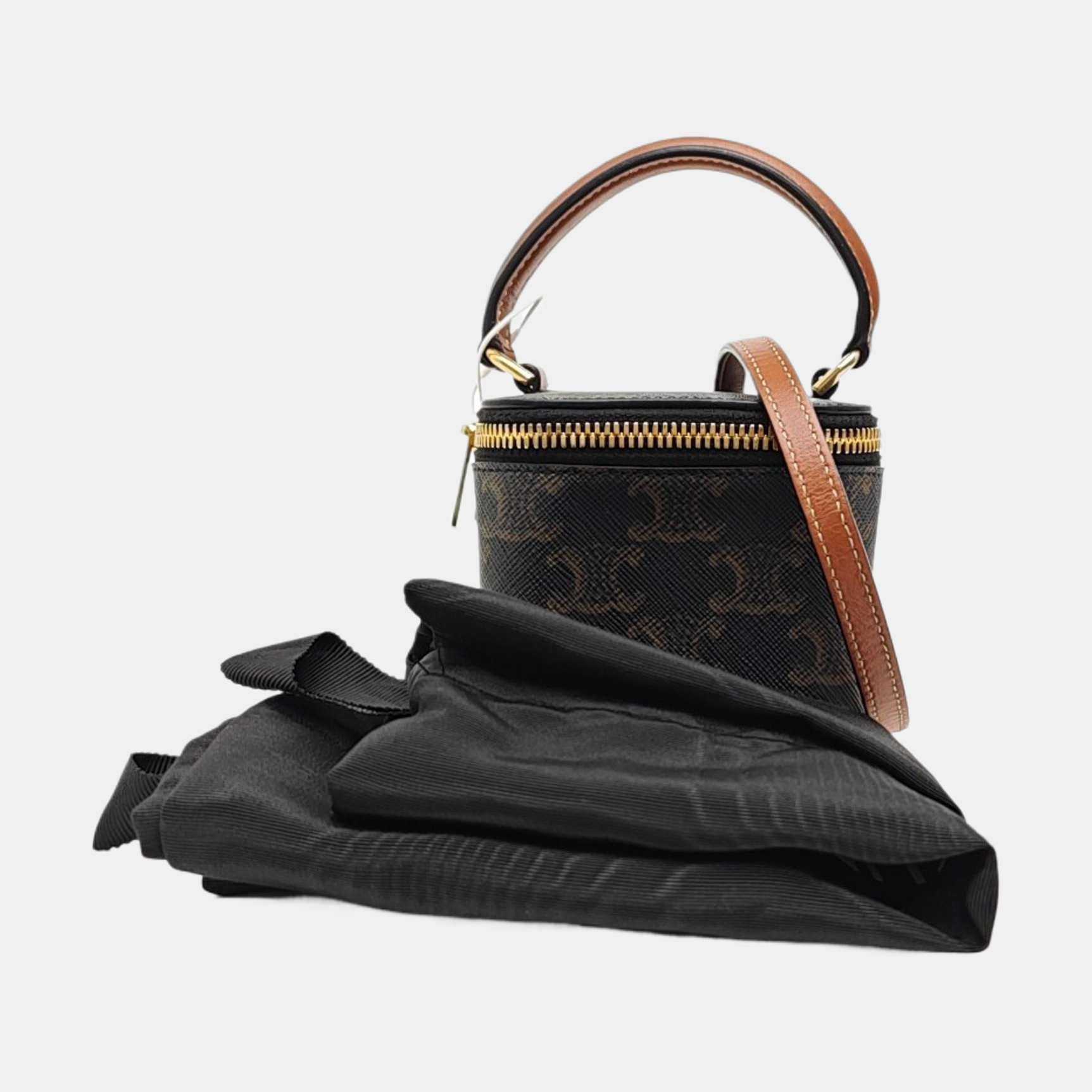 Coated Canvas Shoulder Bag Black