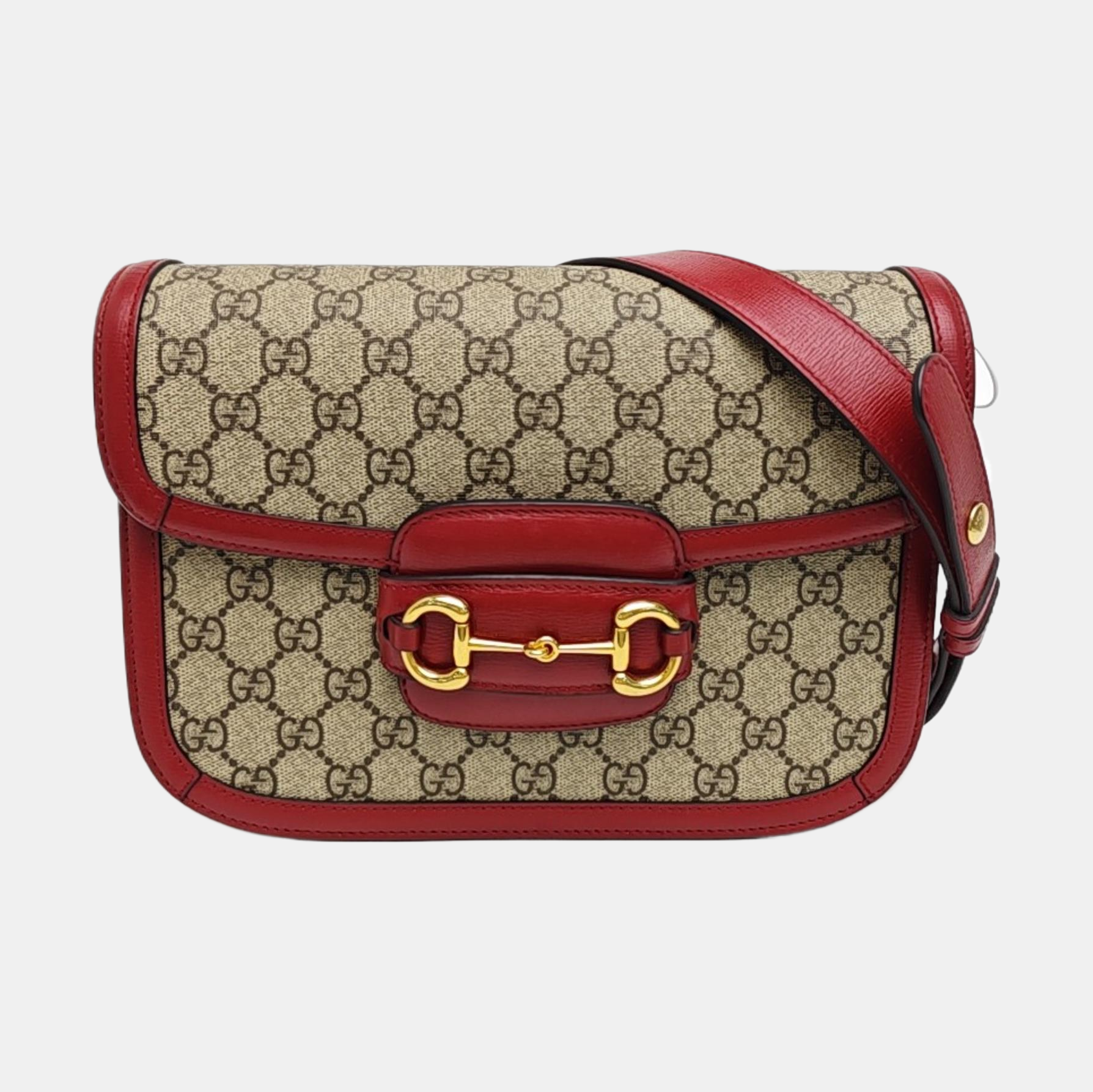 Horsebit 1955 Small Monogram Coated Canvas Beige