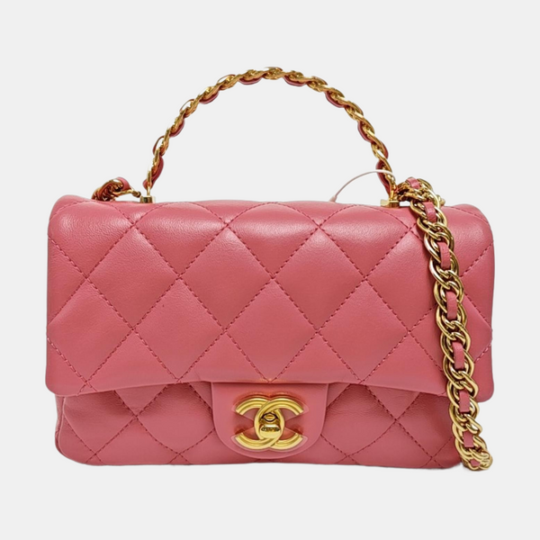CLASSIC FLAP Small Quilted Lambskin Pink