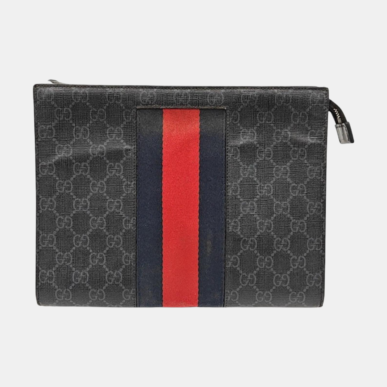 GG Supreme Monogram Coated Canvas Gray