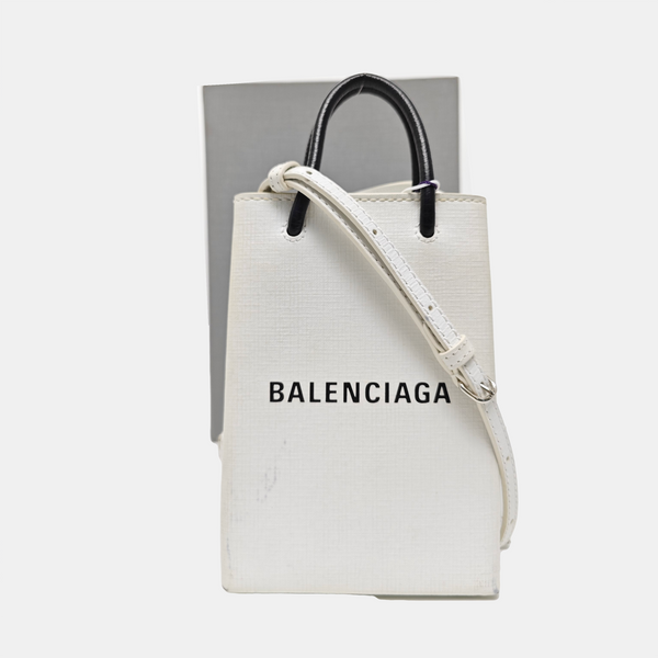 Shopping Bag Calfskin White