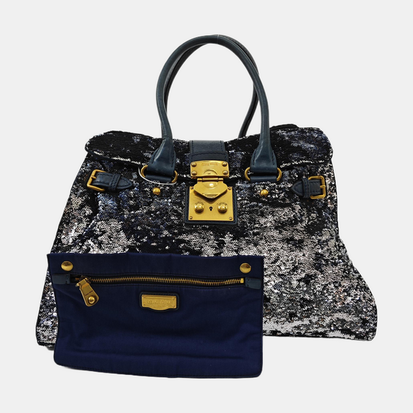 Sequins Tote Bag Blue