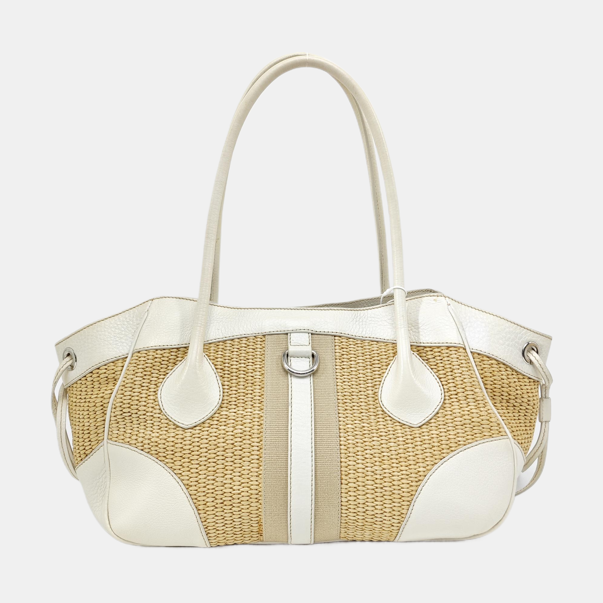 Straw Shoulder Bag Beige