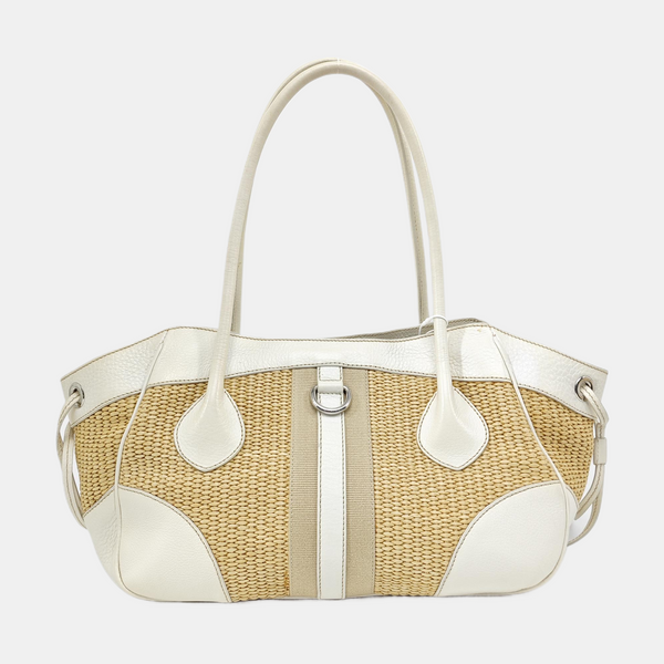 Straw Shoulder Bag Beige